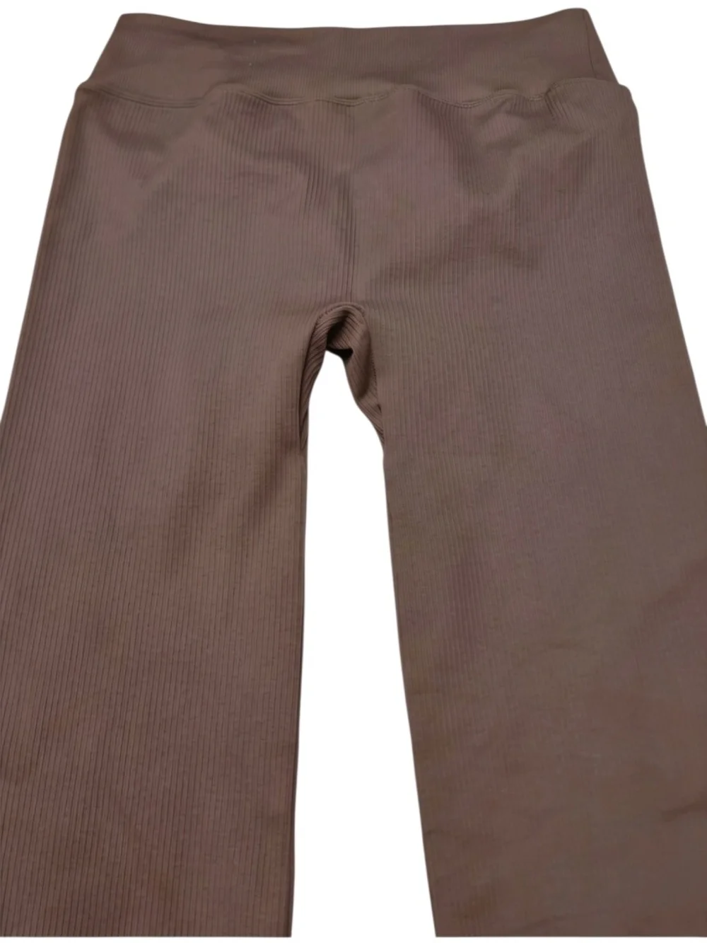 OQQ Ribbed Flare Leggings Brown Size Large High Waist Yoga Pants NWOT - Picture 8 of 9